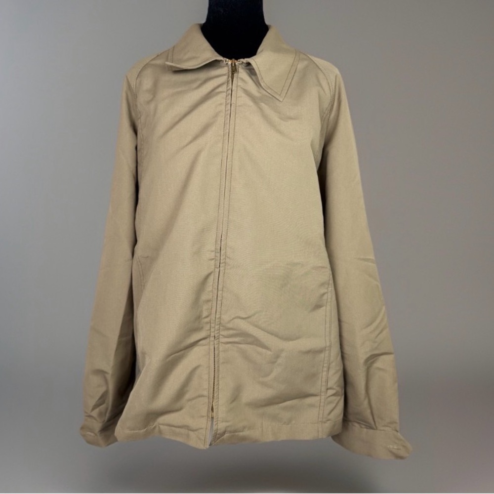 London Fog Men's Vintage Zip Up Jacket Tan Size 42 R. No lining.